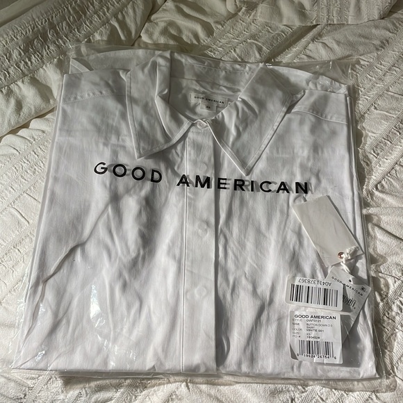 NWT Good Americann BUTTON DOWN 2.0 SHIRT - Picture 7 of 8